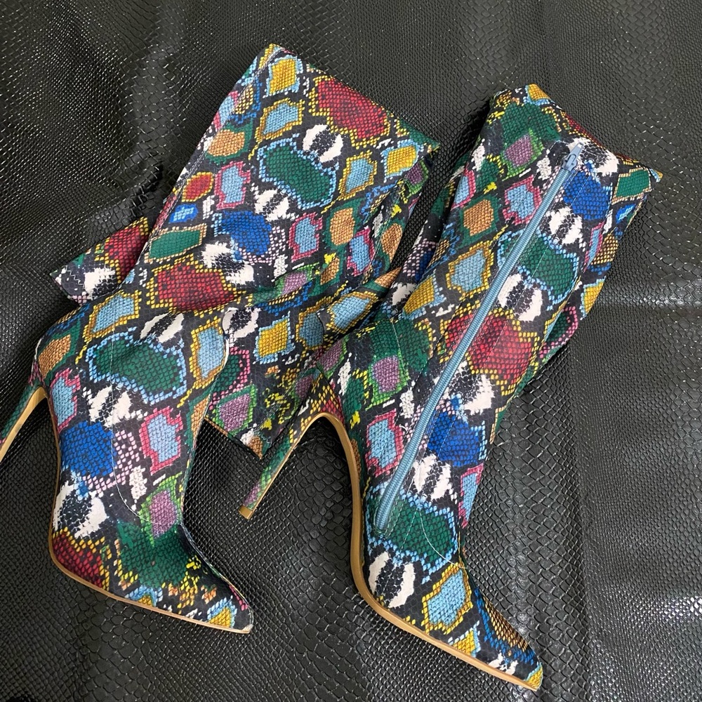 Multicolored Thigh high Boot